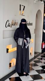 Luxury Abaya Tasnel – Stylish Karcupi Work with Koti, Belt & Hijab - Image 7