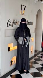 Luxury Abaya Tasnel – Stylish Karcupi Work with Koti, Belt & Hijab - Image 4