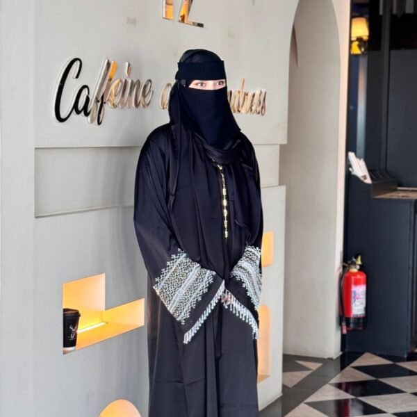 Luxury Abaya Tasnel – Stylish Karcupi Work with Koti, Belt & Hijab