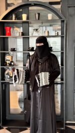 Luxury Abaya Tasnel – Stylish Karcupi Work with Koti, Belt & Hijab - Image 2