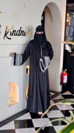 Luxury Abaya Tasnel – Stylish Karcupi Work with Koti, Belt & Hijab - Image 3
